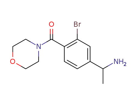 Molecular Structure of 1100768-34-0 ([4-(1-amino-ethyl)-2-bromo-phenyl]-morpholin-4-yl-methanone)