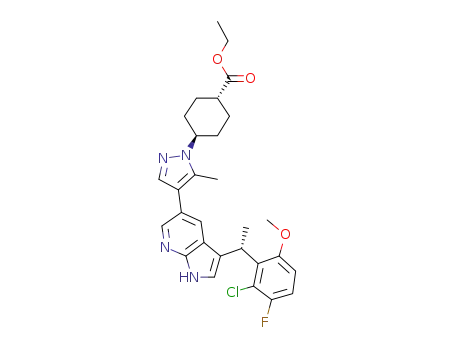 ethyl trans-4-(4-{3-[(1S)-1-(2-chloro-3-fluoro-6-methoxyphenyl)ethyl]-1H-pyrrolo[2,3-b]pyridin-5-yl}-5-methyl-1H-pyrazol-1-yl)cyclohexanecarboxylate