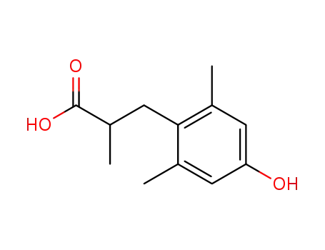 Molecular Structure of 332186-76-2 ((2'S)-4-HYDROXY-2,2',6-TRIMETHYL-BENZENEPROPANOIC ACID)