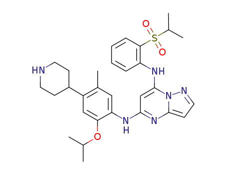 N<sub>5</sub>-(2-isopropoxy-5-methyl-4-(piperidin-4-yl)phenyl)-N<sub>7</sub>-(2-(isopropylsulfonyl)phenyl)pyrazolo[1,5-a]pyrimidine-5,7-diamine
