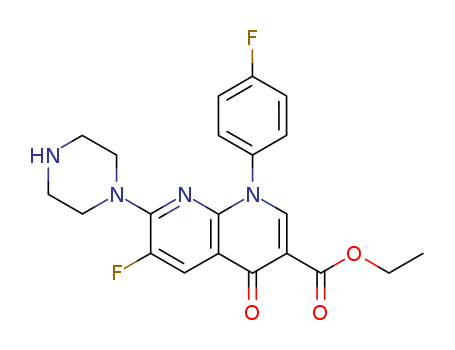 ethyl 6-fluoro-1-(4-fluorophenyl)-4-oxo-7-(piperazin-1-yl)-1,4-dihydro-1,8-naphthyridine-3-carboxylate