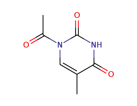 Molecular Structure of 13251-16-6 (2,4(1H,3H)-Pyrimidinedione, 1-acetyl-5-methyl-)
