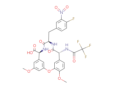 (8S,11R,14R)-11-(4-Fluoro-3-nitro-benzyl)-5,18-dimethoxy-10,13-dioxo-14-(2,2,2-trifluoro-acetylamino)-2-oxa-9,12-diaza-tricyclo[13.3.1.1<sup>3,7</sup>]icosa-1<sup>(18)</sup>,3<sup>(20)</sup>,4,6,15<sup>(19)</sup>,16-hexaene-8-carboxylic acid