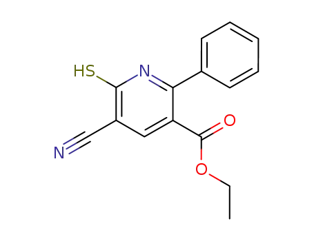 Molecular Structure of 113858-92-7 (ETHYL 5-CYANO-6-MERCAPTO-2-PHENYLNICOTINATE)