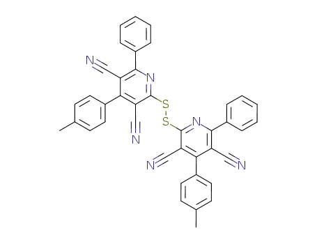 Molecular Structure of 86625-35-6 (3,5-Pyridinedicarbonitrile, 2,2'-dithiobis[4-(4-methylphenyl)-6-phenyl-)