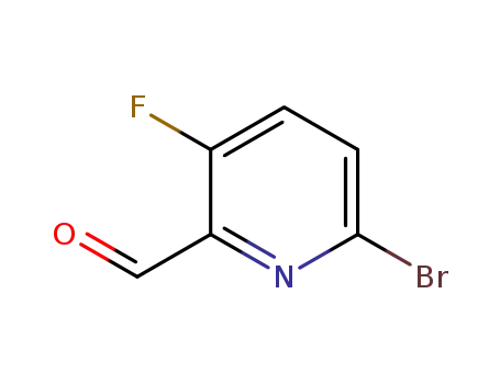 Molecular Structure of 885267-36-7 (3-Fluoro-6-bromo-2-pyridinecarboxaldehyde)
