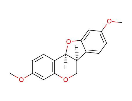 Molecular Structure of 7678-43-5 ((6aS,11aS)-3,9-dimethoxy-6a,11a-dihydro-6H-[1]benzofuro[3,2-c]chromene)