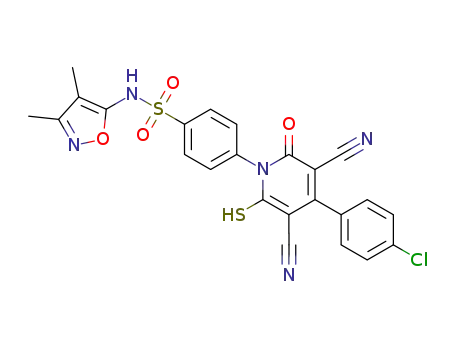 4-[3,5-dicyano-6-mercapto-4-(4-chlorophenyl)-2-oxopyridin-1(2H)-yl]-N-(3,4-dimethylisoxazol-5-yl)benzenesulfonamide