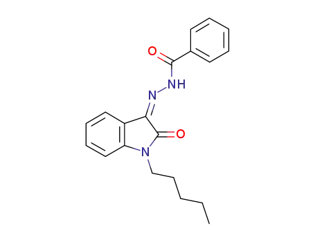 Molecular Structure of 1048973-64-3 (N'-[(3Z)-1-(1-pentyl)-2-oxo-1,2-dihydro-3H-indol-3-ylidene]benzohydrazide)