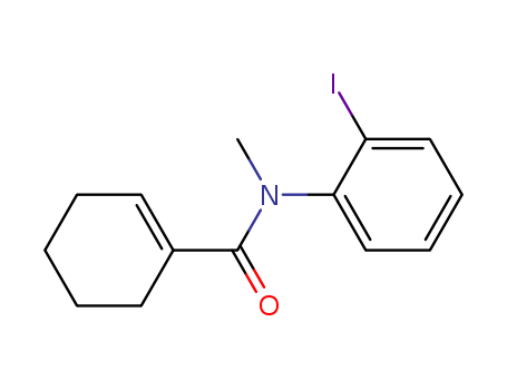 Molecular Structure of 109686-67-1 (1-Cyclohexene-1-carboxamide, N-(2-iodophenyl)-N-methyl-)