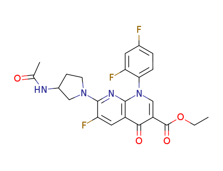 ethyl 7-(3-acetylamino-1-pyrrolidinyl)-1-(2,4-difluorophenyl)-6-fluoro-1,4-dihydro-4-oxo-1,8-naphthyridine-3-carboxylate