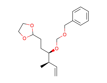 Molecular Structure of 106734-73-0 ((3R,4R)-2-<4-methyl-3-<(phenylmethoxy)methoxy>-5-hexenyl>-1,3-dioxolane)