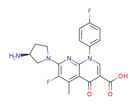 7-<(3S)-3-amino-1-pyrrolidynyl>-6-fluoro-1-(4-fluorophenyl)-1,4-dihydro-5-methyl-4-oxo-1,8-naphthyridine-3-carboxylic acid