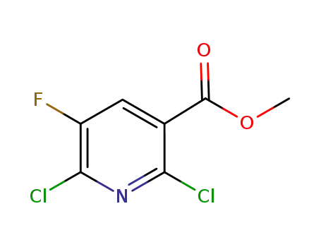 Molecular Structure of 189281-66-1 (METHYL 2,6-DICHLORO-5-FLUORONICOTINATE)