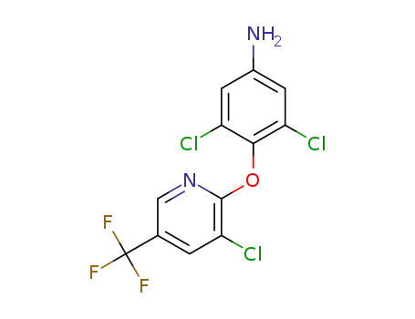 Molecular Structure of 73265-15-3 (3,5-Dichloro-4-(3-chloro-5-trifluoromethyl-2-pyridyloxy)aniline)