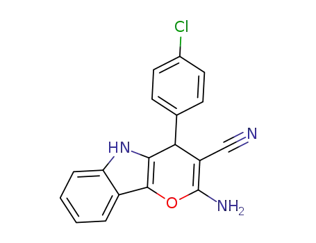 Molecular Structure of 1385032-05-2 (2-amino-4-(4-chlorophenyl)-4,5-dihydropyrano[3,2-b]indole-3-carbonitrile)