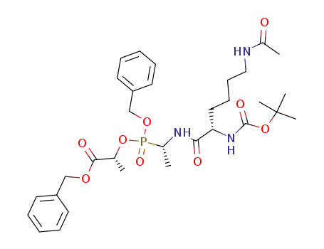 (R)-2-{[(S)-1-((S)-6-Acetylamino-2-tert-butoxycarbonylamino-hexanoylamino)-ethyl]-benzyloxy-phosphinoyloxy}-propionic acid benzyl ester