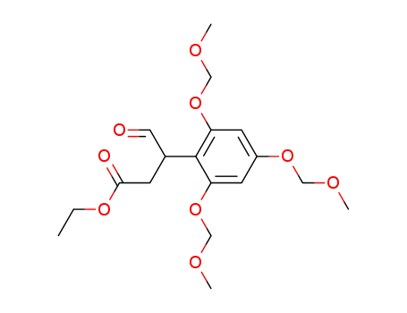 Molecular Structure of 247570-76-9 (Benzenepropanoic acid, b-formyl-2,4,6-tris(methoxymethoxy)-, ethyl
ester)