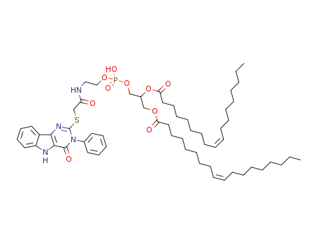Molecular Structure of 1438280-68-2 ((Z)-3-((hydroxy(2-(2-((4-oxo-3-phenyl-4,5-dihydro-3H-pyrimido[5,4-b]indol-2-yl)thio)acetamido)ethoxy)phosphoryl)oxy)propane-1,2-diyl dioleate)