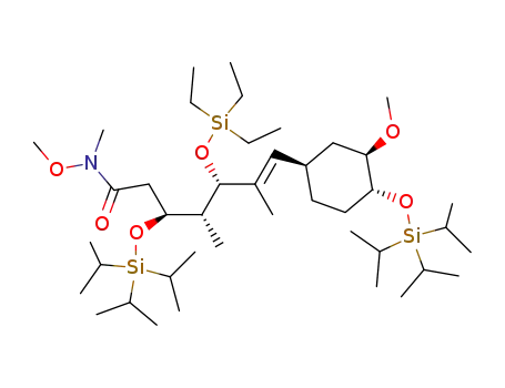 (E)-(3S,4R,5S)-7-((1R,3R,4R)-3-Methoxy-4-triisopropylsilanyloxy-cyclohexyl)-4,6-dimethyl-5-triethylsilanyloxy-3-triisopropylsilanyloxy-hept-6-enoic acid methoxy-methyl-amide