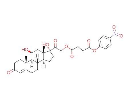Molecular Structure of 147930-86-7 (hydrocortisone-21-O-β-carbonylpropionic acid p-nitrophenolic ester)