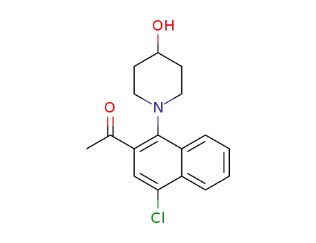 Molecular Structure of 1312685-84-9 (1-[4-chloro-1-(4-hydroxypiperidin-1-yl)-2-naphthyl]ethanone)