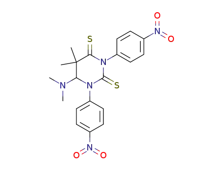 6-(Dimethylamino)-5,6-dihydro-5,5-dimethyl-1,3-bis(4-nitrophenyl)-2,4(1H,3H)-pyrimidindithion