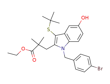 3-[1-(4-bromo-benzyl)-3-tert-butylsulfanyl-5-hydroxy-1H-indol-2-yl]-2,2-dimethyl-propionic acid ethyl ester