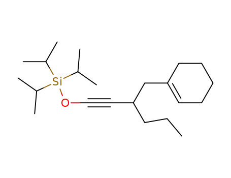 Molecular Structure of 765906-74-9 (Silane, [[3-(1-cyclohexen-1-ylmethyl)-1-hexynyl]oxy]tris(1-methylethyl)-)