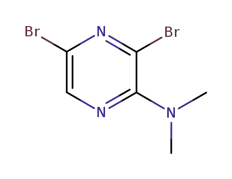 Molecular Structure of 84539-07-1 (3,5-DIBROMO-N,N-DIMETHYLPYRAZINAMINE)