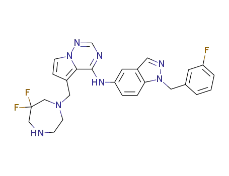 [5-(6,6-Difluoro-[1,4]diazepan-1-ylmethyl)-pyrrolo[2,1-f][1,2,4]triazin-4-yl]-[1-(3-fluoro-benzyl)-1H-indazol-5-yl]-amine