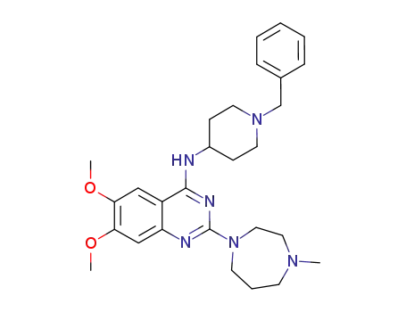 Molecular Structure of 935693-62-2 (BIX  01294,  2-(Hexahydro-4-methyl-1H-1,4-diazepin-1-yl)-6,7-dimethoxy-N-[1-(phenylmethyl)-4-piperidinyl]-4-quinazolinamine  hydrate  trihydrochloride)