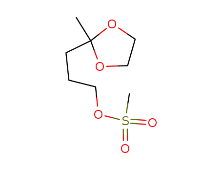 Molecular Structure of 89188-44-3 (1,3-Dioxolane-2-propanol, 2-methyl-, methanesulfonate)