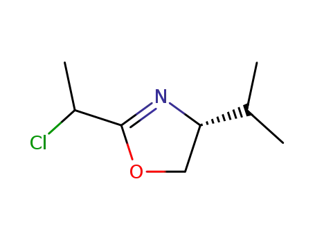 Molecular Structure of 648428-09-5 (Oxazole, 2-(1-chloroethyl)-4,5-dihydro-4-(1-methylethyl)-, (4R)-)