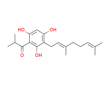 Molecular Structure of 72008-03-8 (2-Geranyl-4-isobutyrylphloroglucinol)