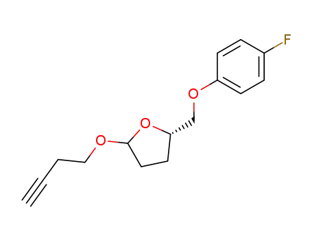 Molecular Structure of 280122-85-2 ((2RS,5S)-5-(4-fluorophenoxymethyl)-2-(but-3-yne-1-oxy)tetrahydrofuran)