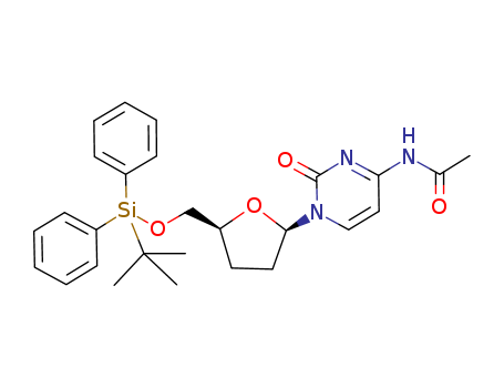 Molecular Structure of 126049-67-0 (Cytidine, N-acetyl-2',3'-dideoxy-5'-O-[(1,1-dimethylethyl)diphenylsilyl]-)