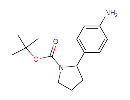Molecular Structure of 1260220-67-4 ((S)-TERT-BUTYL 2-(4-AMINOPHENYL)PYRROLIDINE-1-CARBOXYLATE)