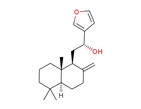 Molecular Structure of 61597-55-5 (15,16-Epoxy-12R-hydroxylabda-8(17),13(16),14-triene)
