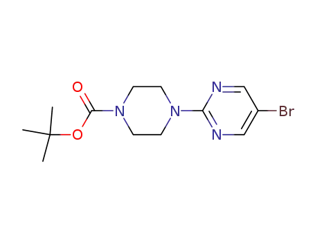 Molecular Structure of 374930-88-8 (5-BROMO-2-(4-BOC-PIPERAZIN-1-YL)PYRIMIDINE)