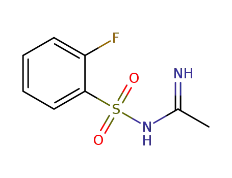 Molecular Structure of 1327160-59-7 (N-((2-fluorophenyl)sulfonyl)ethanimidamide)