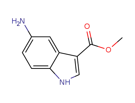 Molecular Structure of 686747-19-3 (1H-Indole-3-carboxylicacid,5-amino-,methylester(9CI))