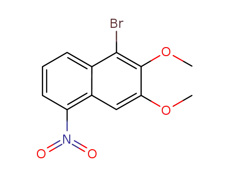 Molecular Structure of 1235871-28-9 (1-bromo-5-nitro-2,3-dimethoxynaphthalene)