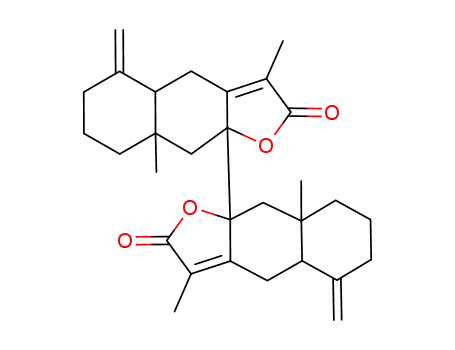 Molecular Structure of 182426-37-5 (3,8a,3',8'a-tetramethyl-5,5'-dimethylene-4,4a,5,6,7,8,8a,9,4',4'a,5',6',7',8',8'a,9'-hexadecahydro-[9a,9'a]bi[naphtho[2,3-<i>b</i>]furanyl]-2,2'-dione)