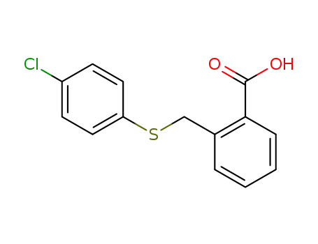 Molecular Structure of 5202-03-9 (Benzoic acid, 2-[[(4-chlorophenyl)thio]methyl]-)