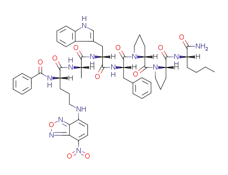 N-alpha-benzoyl-(delta-(7-nitrobenz-2-oxa-1,3-diazol-4-yl))ornithinyl-alanyl-tryptophyl-phenylalanyl-prolyl-prolyl-norleucinamide