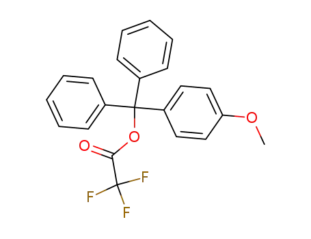 Molecular Structure of 90173-59-4 (Acetic acid, trifluoro-, (4-methoxyphenyl)diphenylmethyl ester)