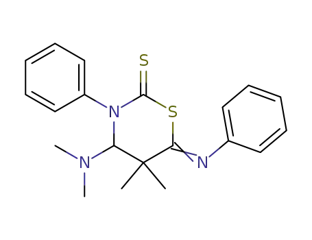 4-(Dimethylamino)tetrahydro-5,5-dimethyl-3-phenyl-6-(phenylimino)-2H-1,3-thiazin-2-thion