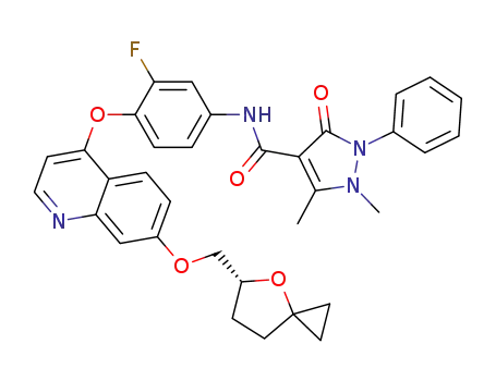 N-(4-(7-(((5R)-4-oxaspiro[2.4]heptane-5-yl)methoxy)quinolin-4-yloxy)-3-fluorophenyl)-2,3-dihydro-1,5-dimethyl-3-oxo-2-phenyl-1H-pyrazole-4-carboxamide