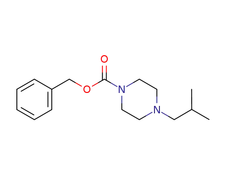 Molecular Structure of 629625-93-0 (1-Piperazinecarboxylic acid, 4-(2-methylpropyl)-, phenylmethyl ester)
